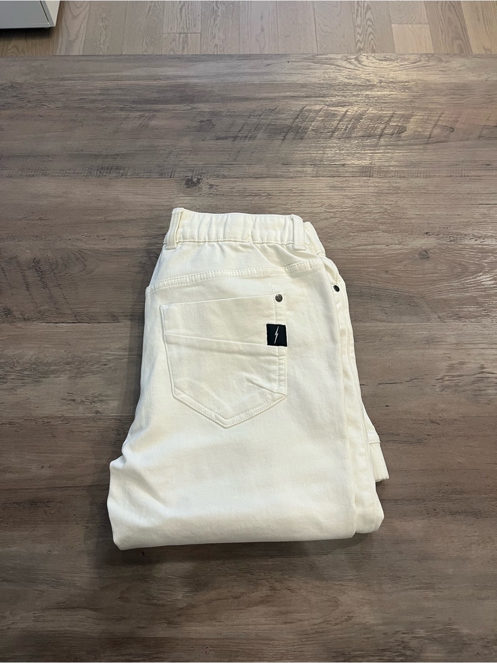 Kids Cream Elastic-Waist Pants